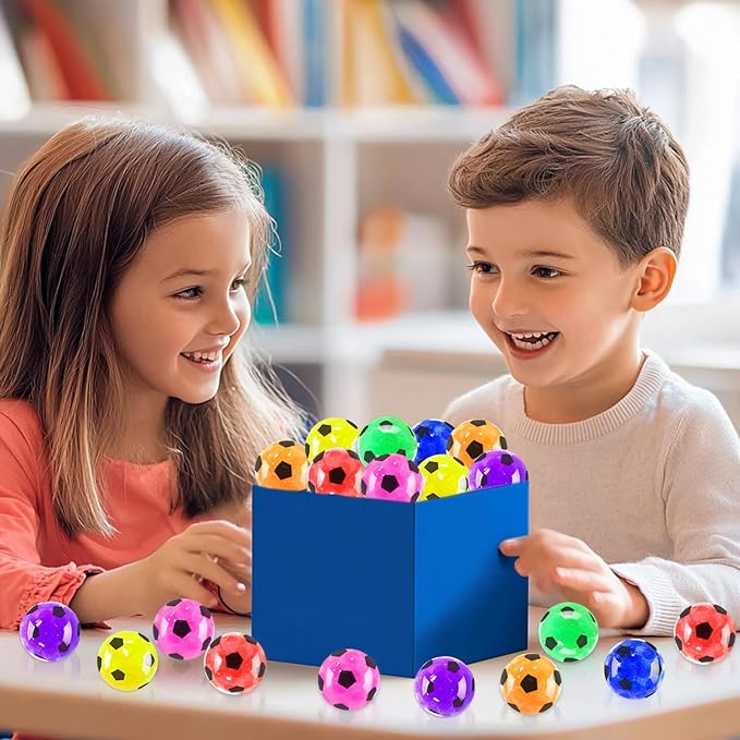 28 Pack Stress Balls Set Fidget Toys, Halloween Party Favors for Kids School Class Birthday Gifts, Colorful Soccer Stress Relief Fidget Toys for Kids Boys Girls Stress Bulk Goodie Bag Stuffers