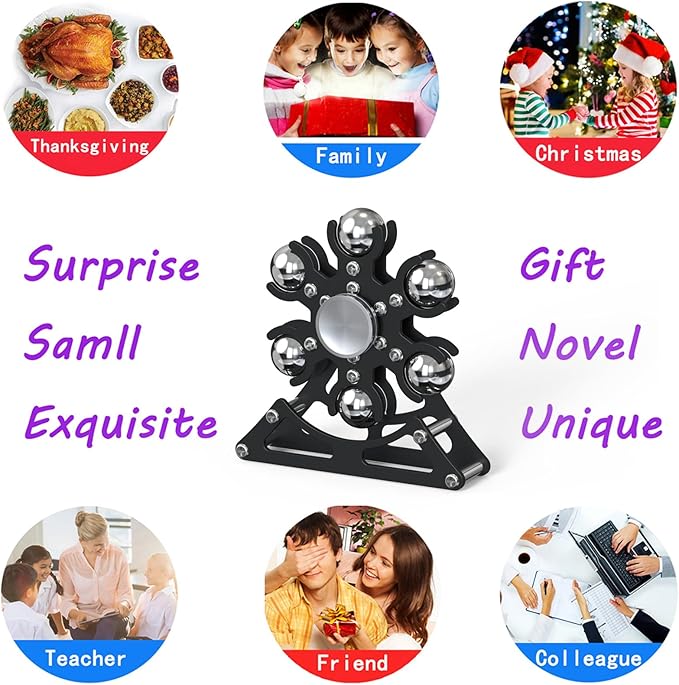 Desk-Fidget-Toys for Ferris-Wheels-Spinner: 4mins Kinetic-Metal-Spinner, Cool-Gadgets-Stuff for Kid Children Teen Adult EDC-Toy, ADHD Tools Stress Relief for Office Home School Men Woman Christmas