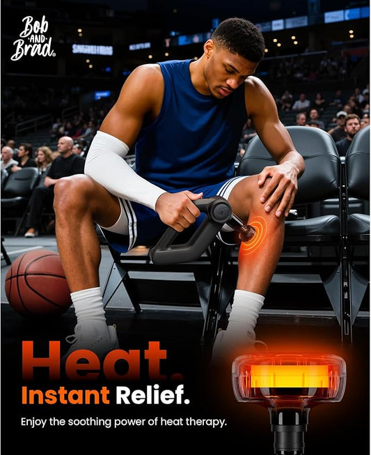 BOB AND BRAD D5 Pro Plus Massage Gun with Heat, 13mm Amplitude Deep Tissue Percussion Massage Gun with Max Power for Muscle Therapy, Professional Muscle Massager, Ideal Gift