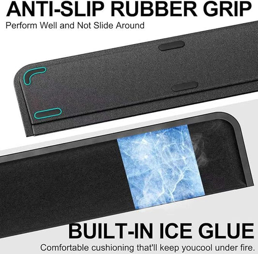 Computer Keyboard Wrist Rest Pad, Ergonomic Soft Memory Foam Wrist Support w/Anti-Slip Rubber Base, Black (Ice Silk Cloth, 15.35 in*3.54 in*1.1 in)