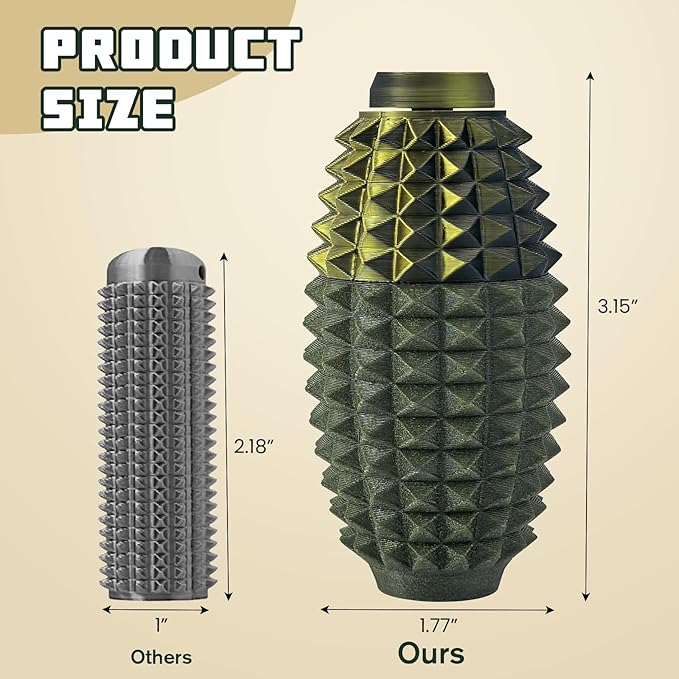 Little Ouchies Spiky Fidget Keychain, Pain Stim Sensory Toy for Adults | 3-in-1 Spinner, Clicker & Roller, Ergonomic Palm Grip, Stress & Anxiety Relief, Ideal for Friends & Family(Black Gold)