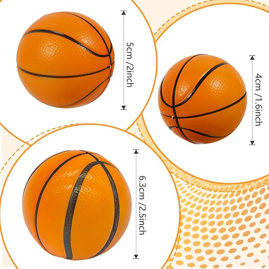 Urspasol 12-Pack Mini Basketball Stress Balls 2.5 Inch Soft Foam Basketballs for Kids Small Squeeze Sport Balls Party Decorations, Favors Goodie Toy & Anxiety Relief Hand Exercise, School Rewards