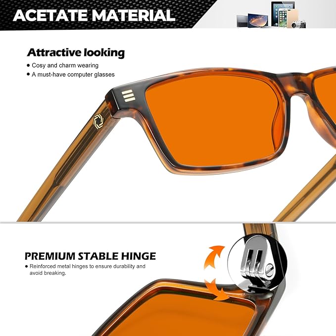 ANYLUV Blue Light Glasses Men Woman, Blue Light Blocking Glasses for Computer Gaming, Eye Strain Relief Eye Protection