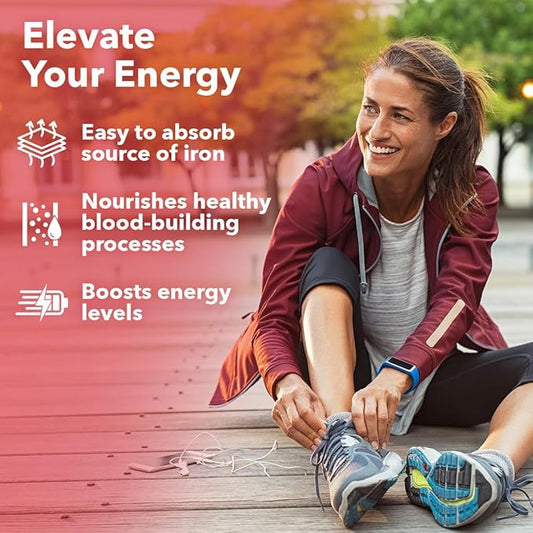 LifeSeasons - Blood Nourish-R - Iron Deficiency Supplement - Supports Anemia, Fatigue, Paleness & Dizziness - No Constipation - Blood Building - Iron, Alfalfa, Raspberry & Vitamin B-12-60 Capsules