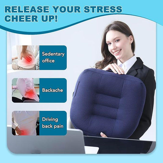 Office Chair Cushions for Back and Butt, Ergonomic Chair/Seat Cushion for Long Sitting, Sitting Pillow for Automobile, Wheelchair, Computer, Office Chair Hip Support (Blue)
