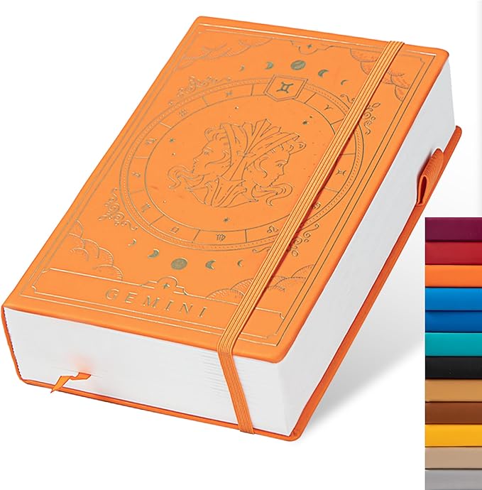 TIEFOSSI Constellations Dotted Journal Notebook-A5 Writing journals with 100gsm 400pages Paper, Hardcover Bullet Organizers Notebook for Women, Men, Teens (Gemini)