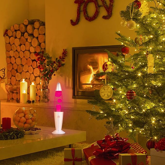 Pink Liquid Motion Lamp for Adults Glitter Magma Lamps for Bedroom and Home Christmas Thanksgiving Day Decor Bulb Included 13 Inch Night Light with Sliver Base for Kids Boys Girls