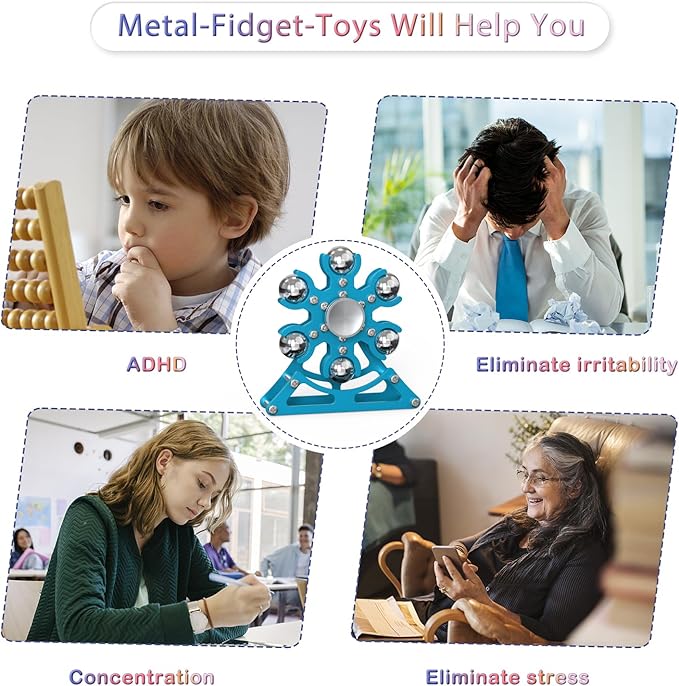 Desk-Fidget-Toys Ferris-Wheels-Spinner: Metal Kinetic-Fidget-Spinner 4mins, EDC-Toy Cool-Gadgets for School Office Christmas, ADHD Tools Gift Cool-Stuff Stress Relief Gift for Kid Children Teen Adult
