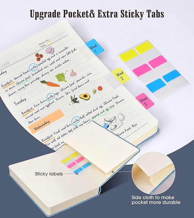 Lined Journal Notebook, 365 Pages A4 Large Journals for Writing College Ruled Notebook, Hardcover Leather Journal for Women Men, Daily Journa Notebook for Work, Note Taking, 100Gsm Thick Paper ( 8.5" x 11" Blue)