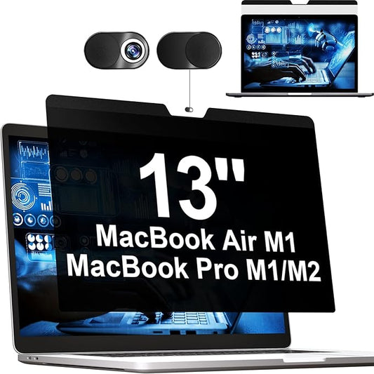Magnetic Privacy Screen MacBook Air 13 Inch(2018-2021, M1), Removable Anti Blue Light Glare Filter Screen Protector with Camera Cover for Mac air 13''