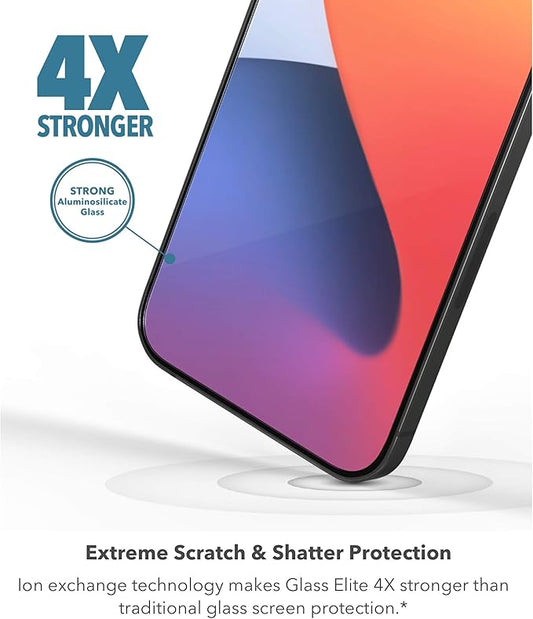 ZAGG Glass Elite VisionGuard+ Screen Protector - for iPhone 12 Pro Max - Impact Protection, Scratch Resistant, Fingerprint Resistant, Smudge Resistant, Oil Resistant, InvisibleShield, clear (200106675)