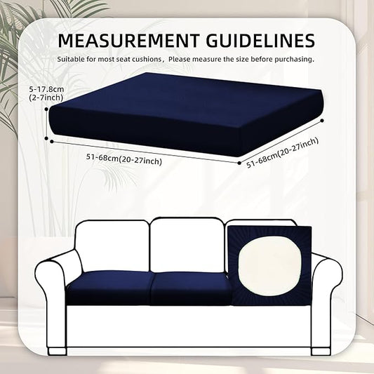 8Pcs Stretch Patio Cushion Covers,Outdoor Couch Covers Replacement,Outdoor Couch & Sofa Slipcovers,for Patio Furniture Cushion Covers,Washable Reusable urniture Protector (Navy Blue,Cover Only)