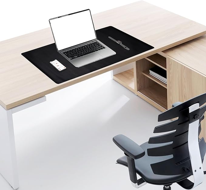 Cossini XL Desk Pad - Large Vegan Leather Desk Mat 17 x 36- Buttery Smooth Writing, Damage Blocking, Non-Slip, Waterproof - Home Office Computer Desk Protector Blotter Laptop Keyboard Mouse Pad