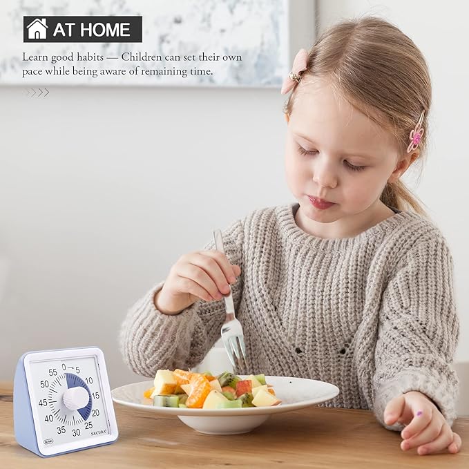 Secura 60-Minute Visual Timer, Classroom Timer, Countdown Timer for Kids and Adults, Time Management Tool for Teaching (Purple & Purple)