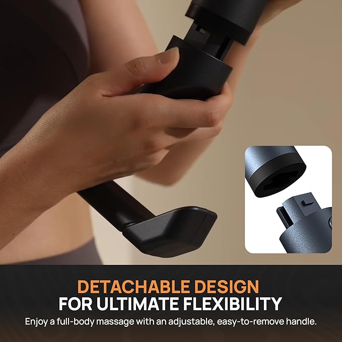 Massage Gun Deep Tissue with Muscle Massager Belt for Relaxation with Extended Handle 3-In-1 Back Massager for Pain Relief, 12 Speed Levels & 4 Replaceable Heads for Athletes, Gym Recovery and Seniors