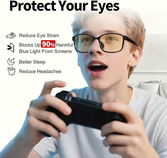 Blue Light Blocking Glasses, HD Vision Blue Light Filter Glasses, Anti Eye Fatigue for Gamers and Office Workers, Experience Comfort for Computers, Smartphones, and TVs