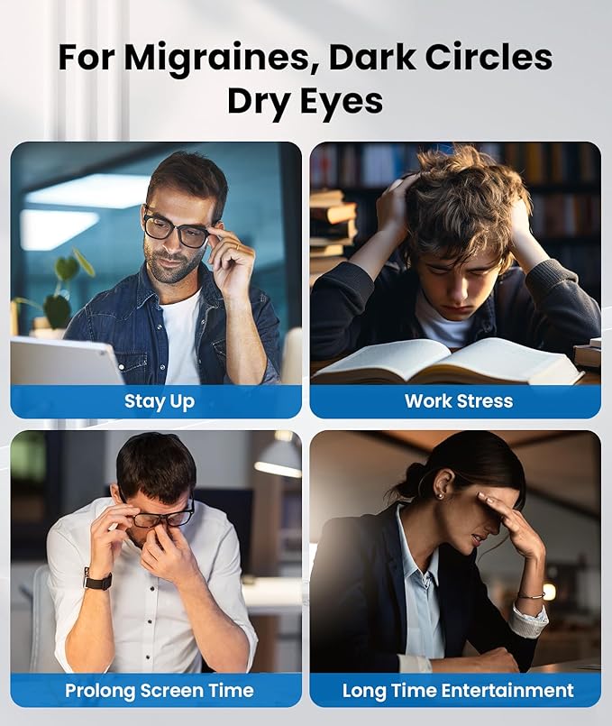 VANI Eyeliber 2 Plus Eye Massager with Remote, Birthday Gifts for Women/Men Her Him, Headache Massager for Migraines, Heated Eye Mask for Reducing Eye Strain, Dark Circles and Dry Eyes