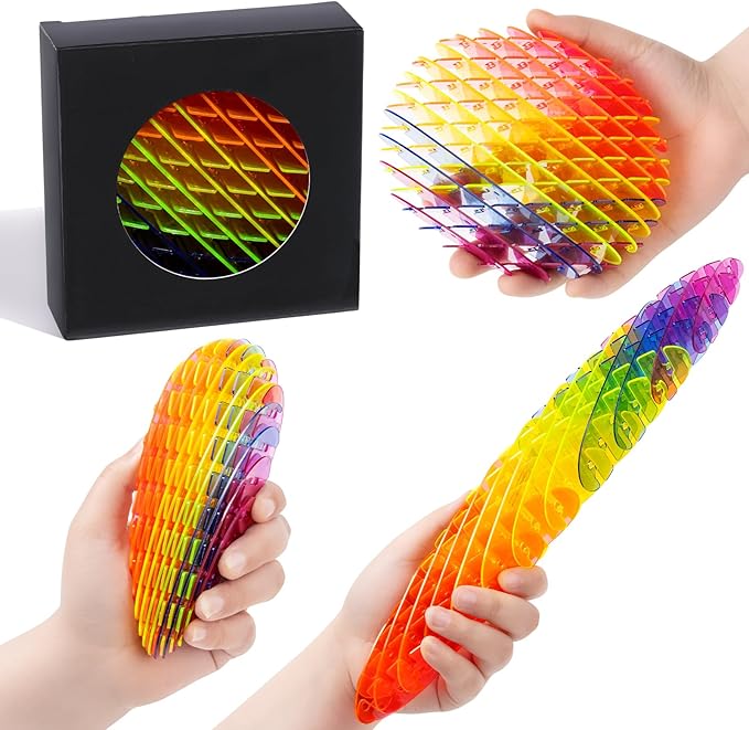 Fidget Worm Toy - Fidget Toys Adults | Quiet Fidget Sensory Toys for Adults & Teens | Desk Fidgets for Adult | Anxiety Stress Relief Toy |Toys for Autistic Kids Ages 3-5 5-7 8-10 8-12(Rainbow, Big)