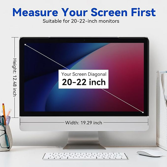 MOSISO 20-22 inch Computer Privacy Screen Protector for 16:9 Monitor, Eye Protection Frame Hanging Type Removable Anti-Scratch Acrylic Privacy Filter for Diagonal 20, 21.5, 22 inch PC Monitor
