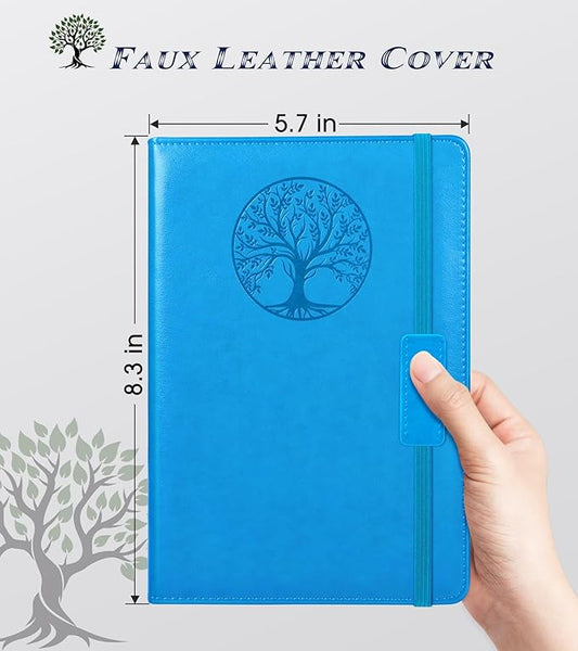 Lined Journal Notebook for Women Men,256 Pages A5 Hardcover Leather Journals for Writing,Travel,Business,Work & School,College Ruled Notebooks for Note Taking,Diary Notepad 5.7"×8.3" blue