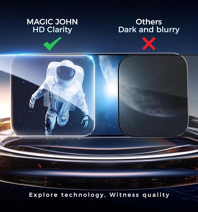 MAGIC JOHN 3rd Gen Upgraded for iPhone 16 Pro Max Screen Protector 6.9 Inch,HD Clear,Shatterproof Tempered Film,Auto Dust-Elimination,Bubble Free,Easy Installation,2 Pack