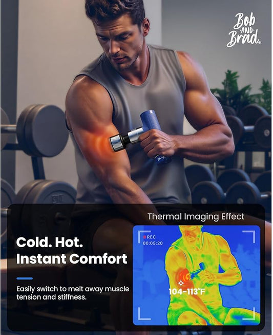 BOB AND BRAD A7 Pro Massage Gun with Heat and Cold Therapy, 11mm Amplitude Mini Massage Gun Deep Tissue Portable, Professional Muscle Massager for Pain Relief, Gift for Dad Mom