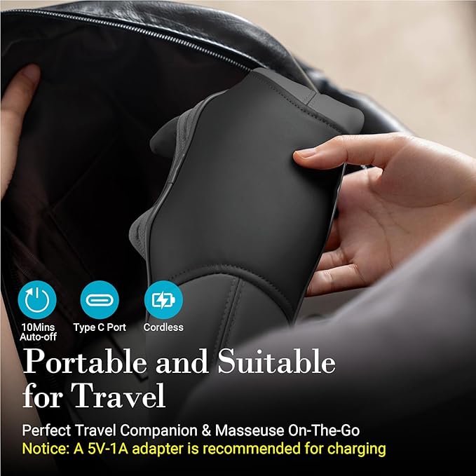 Shiatsu Neck and Shoulder Massager with Heat - HSA Eligible, Cordless 4D Deep Tissue Kneading Massager, Rechargeable Massage for Neck, Shoulder,Ideal Gift for Women,Men