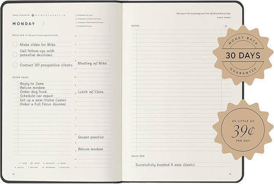 Full Focus Oatmeal Linen Planner by Michael Hyatt - The #1 Daily Planner to Set Annual Goals, Increase Focus, Eliminate Overwhelm, and Achieve Your Biggest Goals - Hardcover