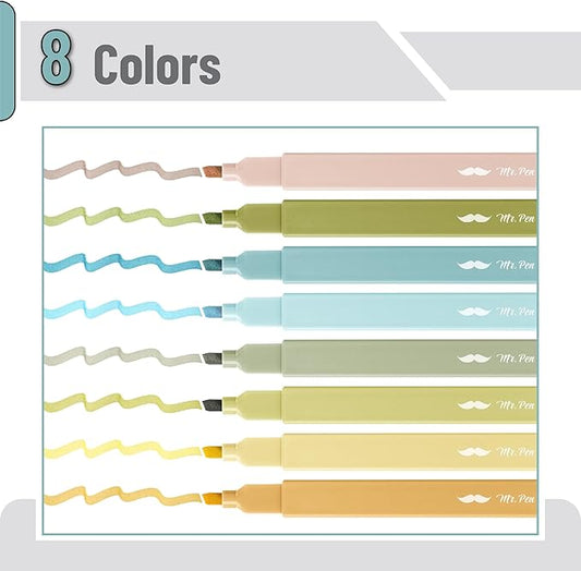 Mr. Pen- Aesthetic Highlighters, 8 Pack, Chisel Tip, Natural Vintage, Cute Highlighters Assorted Colors, Back to School Supplies