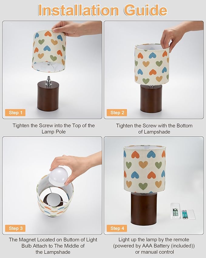 UMEXUS Rechargeable Wood Cordless Table Lamp with Timer, Remote, Dimmer, RGB Color-Changing, Small Battery Operated Lights, Ambient Lighting for Home Indoor Outdoor