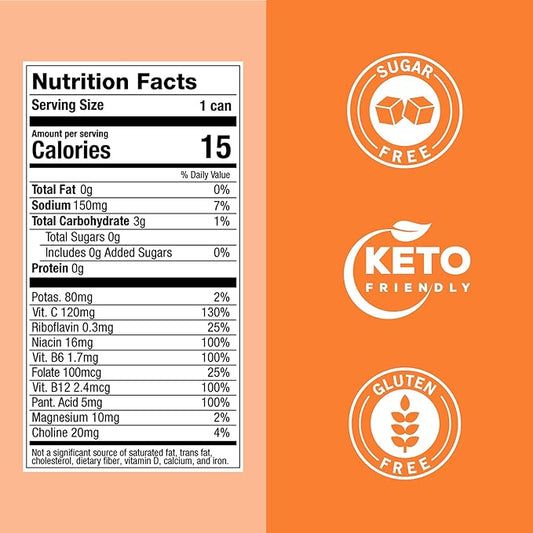 ZOA Zero Sugar Energy Drinks, Wild Orange - Sugar Free with Electrolytes, Healthy Vitamin C, Amino Acids, Essential B-Vitamins, and Caffeine from Green Tea - 16 Fl Oz (12-Pack)