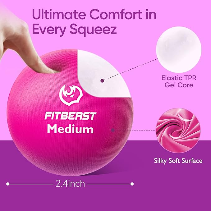 FitBeast Grip Strength Trainer โ 6 Pieces Hand Therapy Kit with Finger Extension Exerciser & Stress Balls for Adults, Rehab & Strength Training โ for Men, Women, and Seniors