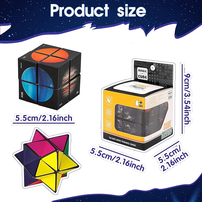 Toys for 7 8 9 10 Year Old Boy Gifts Ideas, Educational Fidget Toys Magic Cube Autism Sensory Toy for Kids Age 8-12 Infinity Cubes Cool Birthday Gift for Teen Boys Girl Age 8-10 Years Old