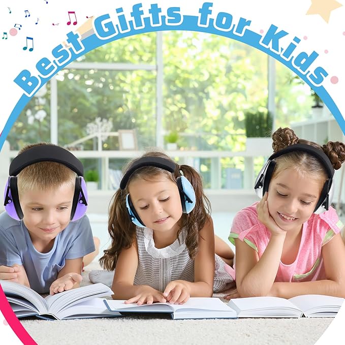 Amylove 60 Pcs Kids Ear Protection Noise Cancelling Headphones Noise Reduction Ear Muffs 27dB Hearing Protection (12 Colors)