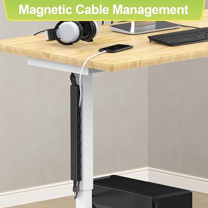 2 Pack Magnetic Cord Organizer,31 (2X15.4) Inch Cable Raceway,Open Slot Cable Management Under Desk,Wire Cover and Desk Cable Holder Organizer for Home & Office,Cord Hider to Hide Tv/Net