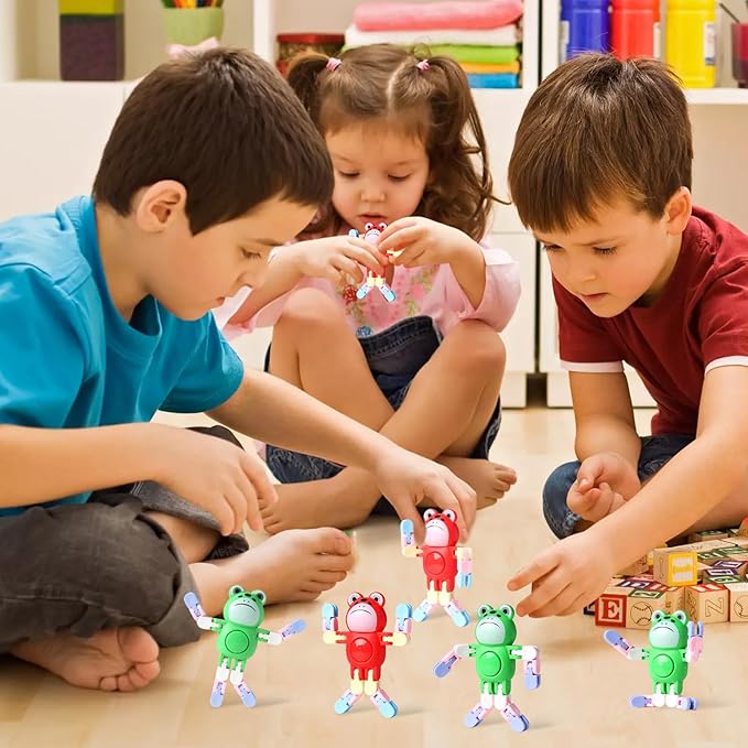 24 Pcs Transformable Fidget Spinners Frog Toys for Kids and Adults Stress Relief Sensory Toys for Boys and Girls Fingertip Gyros for ADHD Autism for Kids Gifts