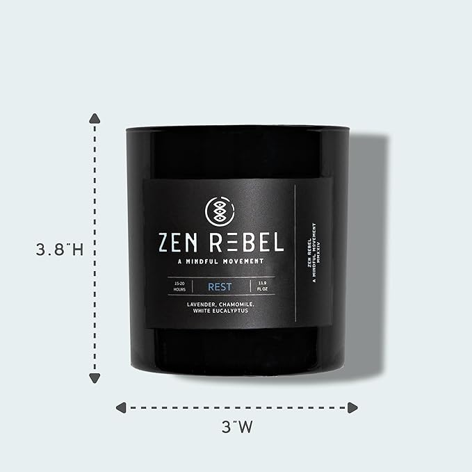 Aromatherapy Candle Rest - Evening Relaxation with Lavender, Chamomile, and White Eucalyptus - Stress Relief Soy Candle, Gift Candles for Men and Women