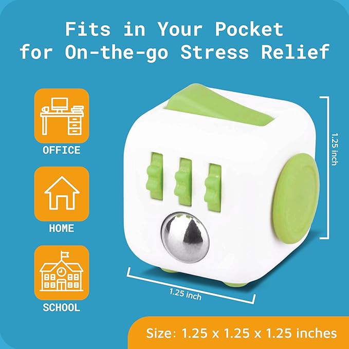 Antsy Labs The Original Fidget Cube, Stress Relief Desk Toy with 6 Sides, Gadget for Focus, Anxiety Relief, Sensory Processing Challenges, Fun Gift for Kids, Teens, and Adults, Pocket-Sized, Fresh