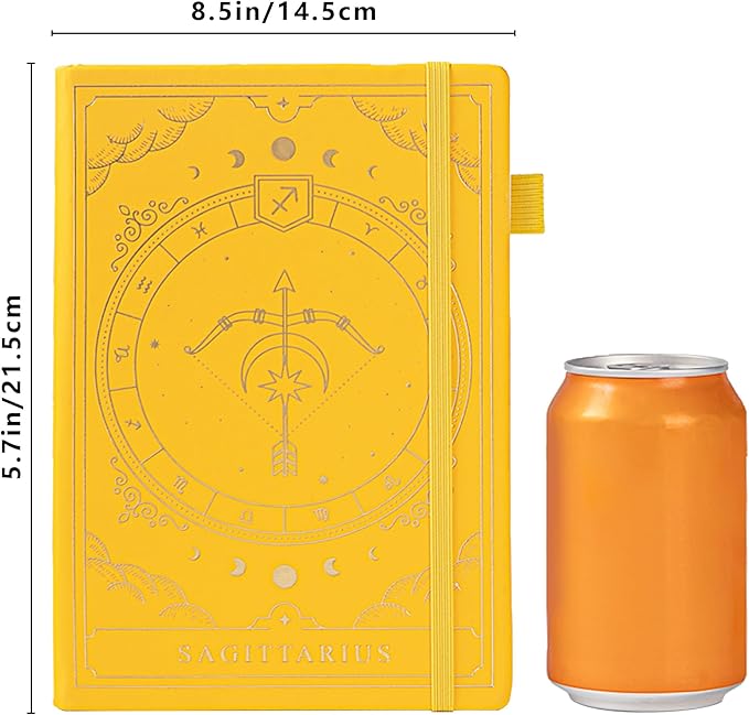 TIEFOSSI Constellations Dotted Journal Notebook-A5 Writing journals with 100gsm 400pages Paper, Hardcover Bullet Organizers Notebook for Women, Men, Teens (Sagittarius)