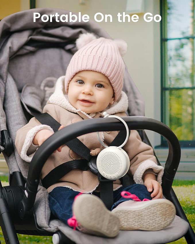 Glocusent 3-In-1 Portable Sound Machine for Baby, White Noise for Sleeping, Night Light & Phone Connected Speaker 34 Sounds Timing Function 1000mAh Large Battery Designed for Travel Deep Restful Sleep