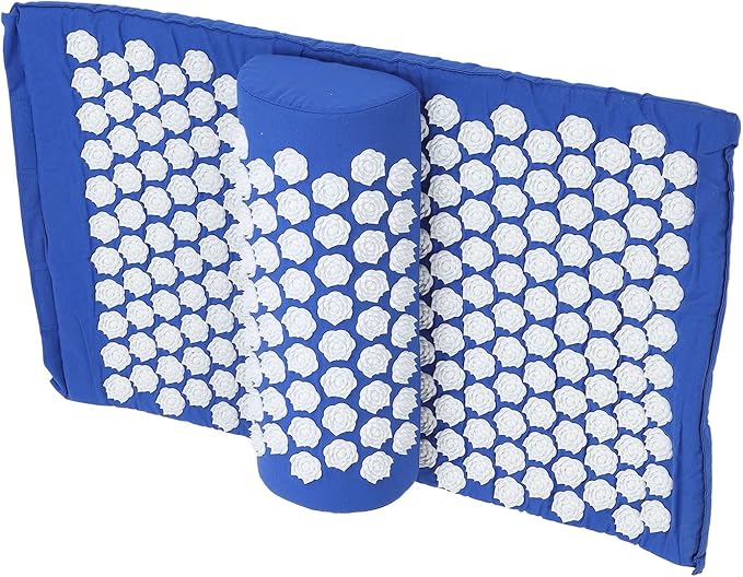Acupressure Pad Massage Reduce Pain, Relax Muscle, Stress Relief Mat with Elastic Sponge, Magnetic Treatment Points, Full Body Massager (Royal Blue)