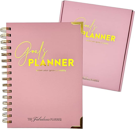 Undated Goal Planner, Daily & Weekly Organizer & Productivity Planner with Goal Setting Worksheets, To Do lists Journal, Notes & Ideas Pages, A5 Size (Pink)