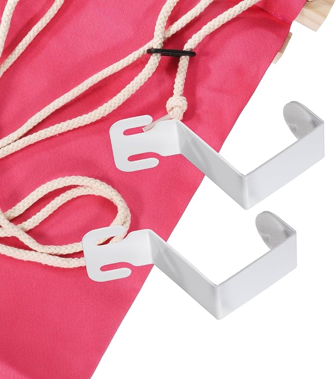 PATIKIL Foot Hammock Under Desk, Adjustable Foot Rest Sling with Hooks Portable Desk Footrest for Airplane Travel Home Office, Pink Style 1