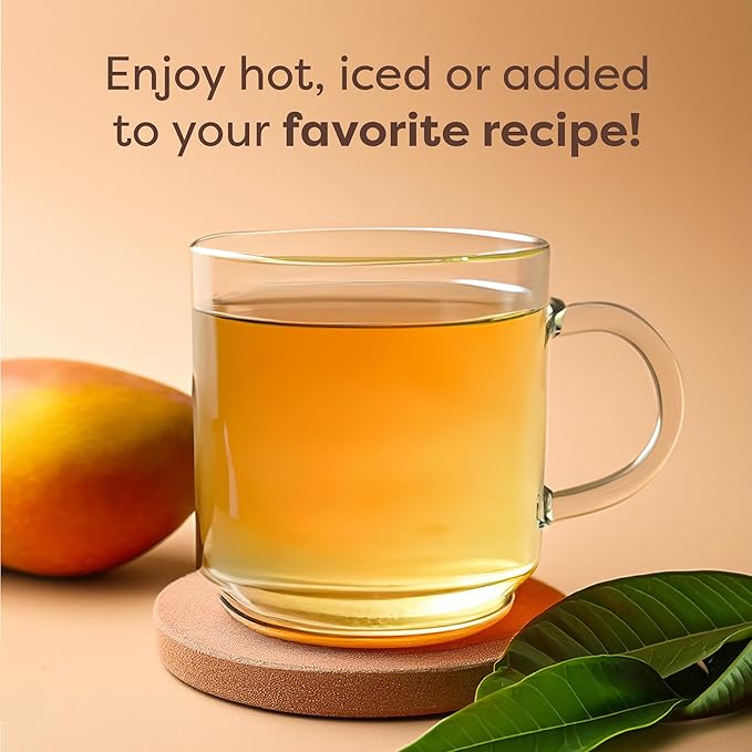 Waka Instant Green Tea Mix, Mango Flavored - 100% Tea Leaves, No Additives, Unsweetened Tea Powder in Bulk Pouch – Easy Quick Hot and Iced Teas, Up to 200 Cups (4.5oz)