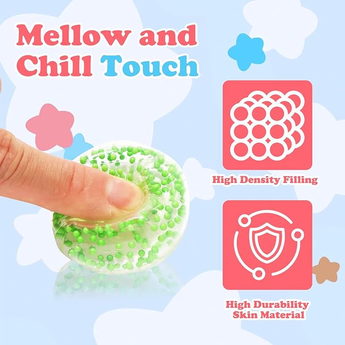 20 Pack Mini Stress Cube Filled with Foam Particles, Squishy Squeeze Stress Balls Stress Relief Toys Fidgets for Classroom for Adults Kids Children Teen