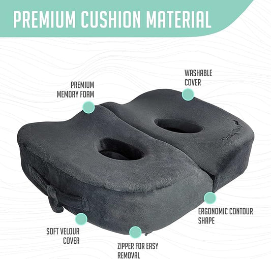 Foldable Sit Bone Seat Cushion - for Sit Bone Pain, Hip, Butt, Ischial Tuberosity, Hamstrings, and Sciatica Pain Relief - for Home, Office, and Driving…