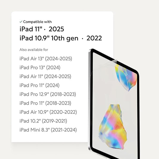 Paperlike 3 Screen Protector (2x) for iPad 11” (A16 2025) & iPad 10.9” (10th Gen 2022) – True Paper-Feel, Bubble-Free Install (Butterfly), Protects Pencil Tip