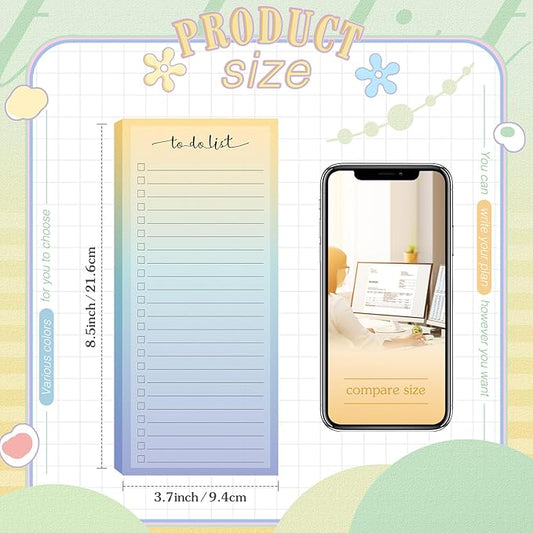Censen 10 Pack 500 Sheets To Do List Notes Daily Checklist Notepads with 50 Sheets Each Undated Color Memo Pad Block Shopping List Pad Weekly Plan Notepad Organizer Planners(Vivid Color,Lined)