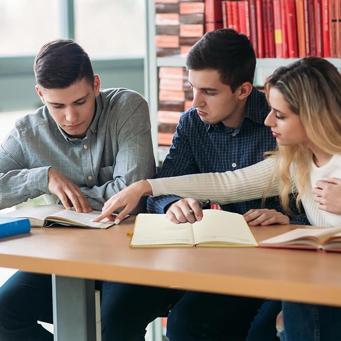 MIVIDE 10 Pack Journal Notebook Bulk with 10 Pens, A5 Lined Notebook Journals Bulk, Hardcover Notebook, College Ruled Notebook for Work Writing School Office, 5.7" x 8.3", Yellow