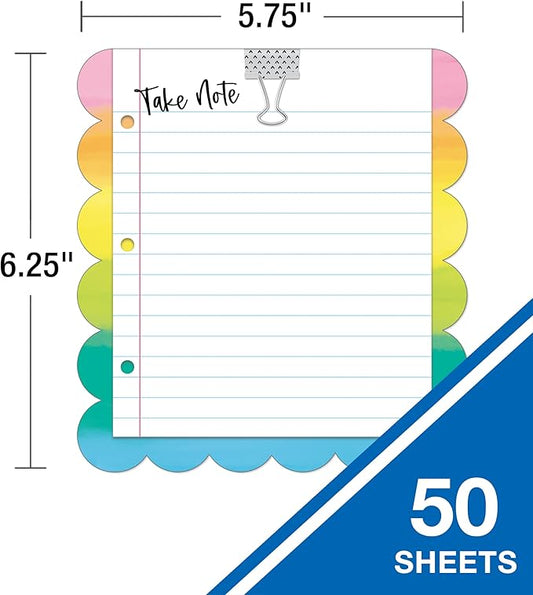 Carson Dellosa Creatively Inspired Notepad, 50 Sheet Rainbow Note Pad for To Do List and Checklist, Classroom Organization Stationary, Desk Accessories and Office Supplies